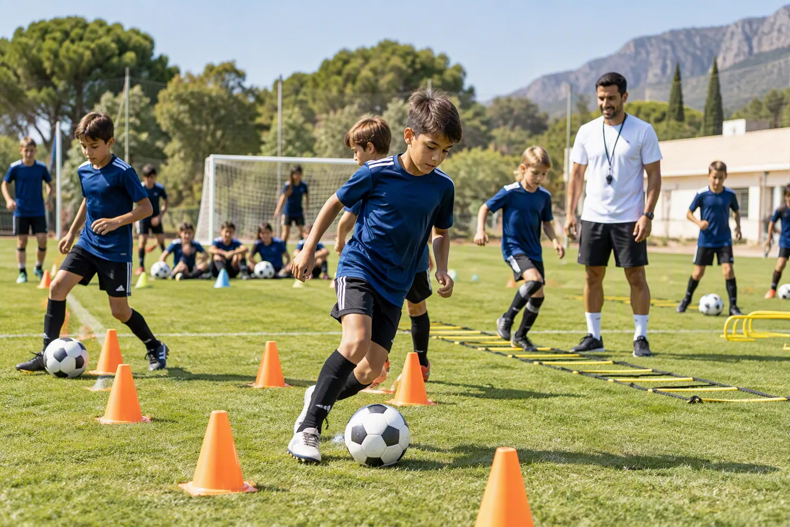 Campamento de fútbol con clases de español